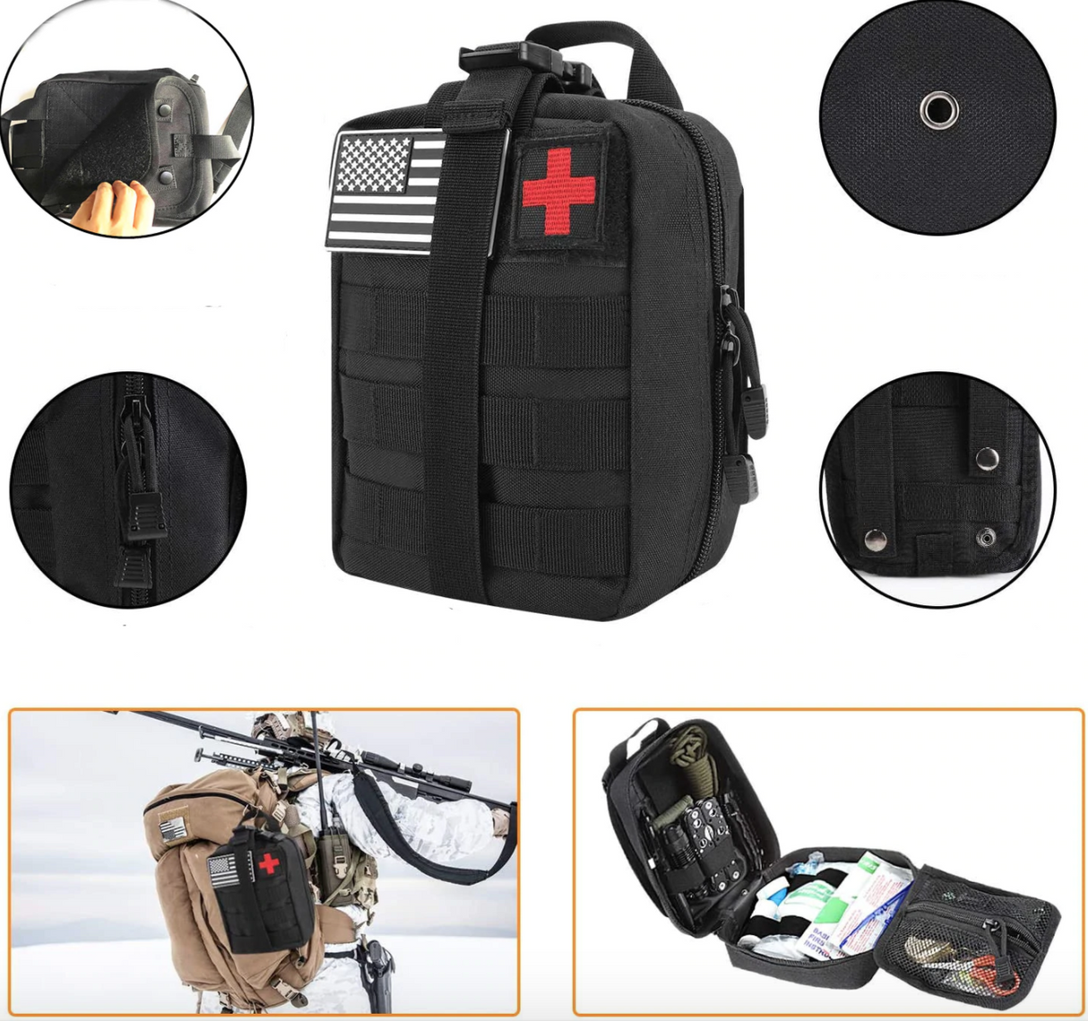 Kit de Survie premium EDC + trousse de premiers secours