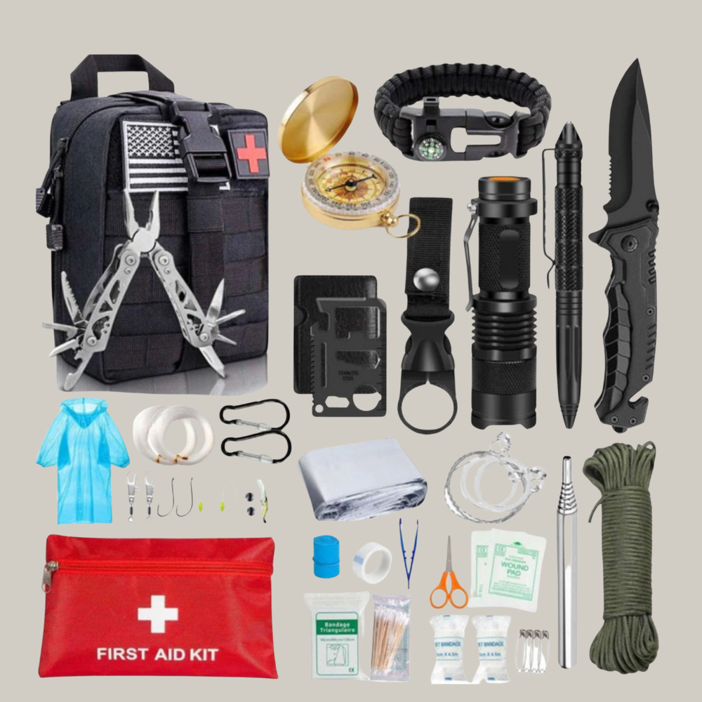Kit de Survie premium EDC + trousse de premiers secours