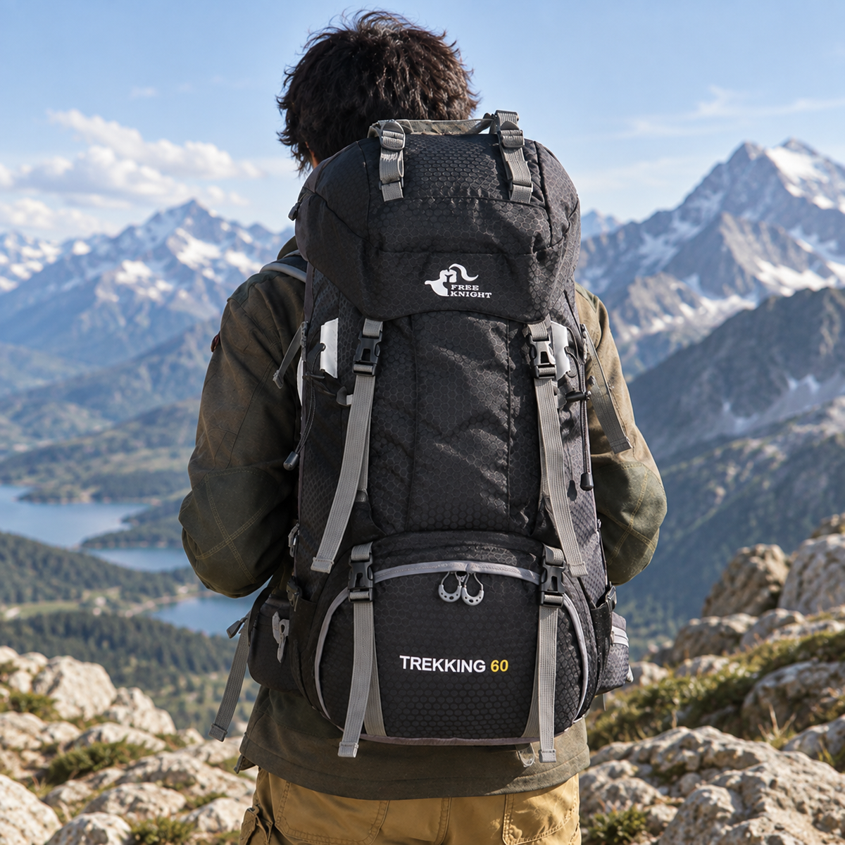 Mochila 60L - Trekking Senderismo Montaña ligera resistente e impermeable