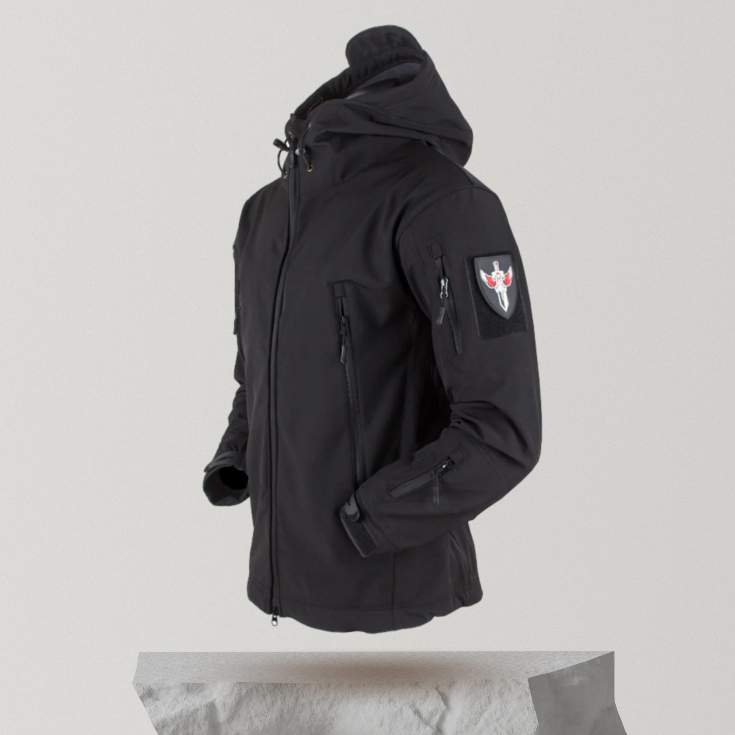 GLIMDA Veste tactique polyvalente tout terrain pour hommes, manteau  militaire décontracté imperméable polyvalent avec 12 poches, veste d'hiver  pour hommes (couleur : noir, taille : S) : : Mode