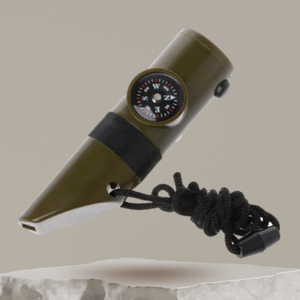 Sifflet Multifonctions de Survie ( Boussole - Lampe - Loupe - Thermomètre )
